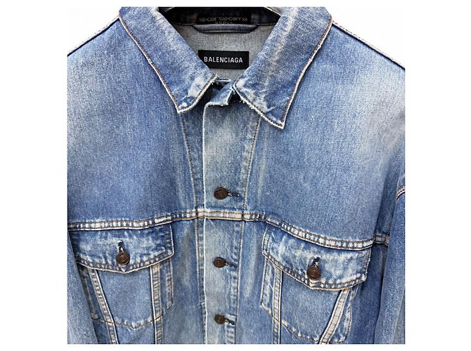 Balenciaga Denimjacke mit BB-Logo - Ansicht 4