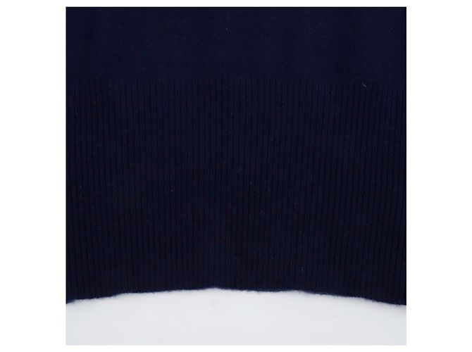 Thom Browne Kaschmir-Strickpullover mit Rundhalsausschnitt diagonal Navy - Ansicht 12