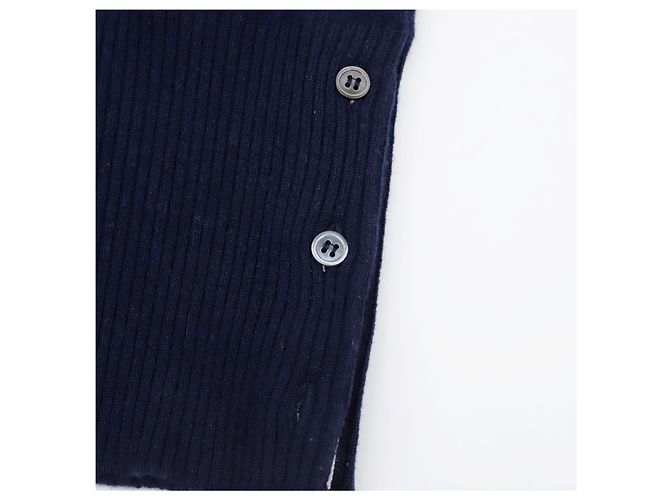 Thom Browne Kaschmir-Strickpullover mit Rundhalsausschnitt diagonal Navy - Ansicht 5