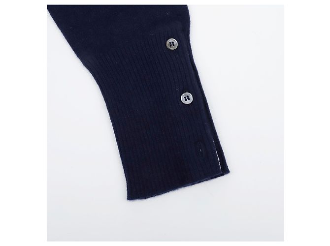 Thom Browne Kaschmir-Strickpullover mit Rundhalsausschnitt diagonal Navy - Ansicht 8