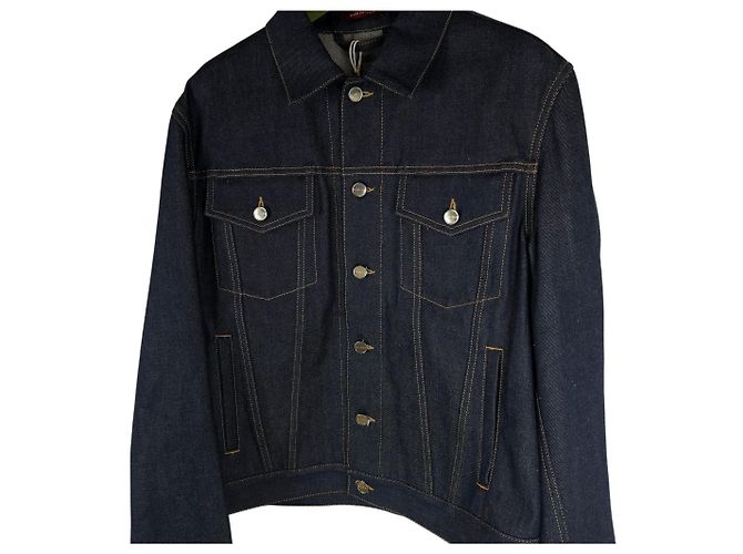 Gucci Giacca in denim con logo e strisce laterali - vista 2