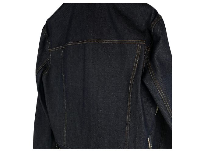 Gucci Giacca in denim con logo e strisce laterali - vista 5