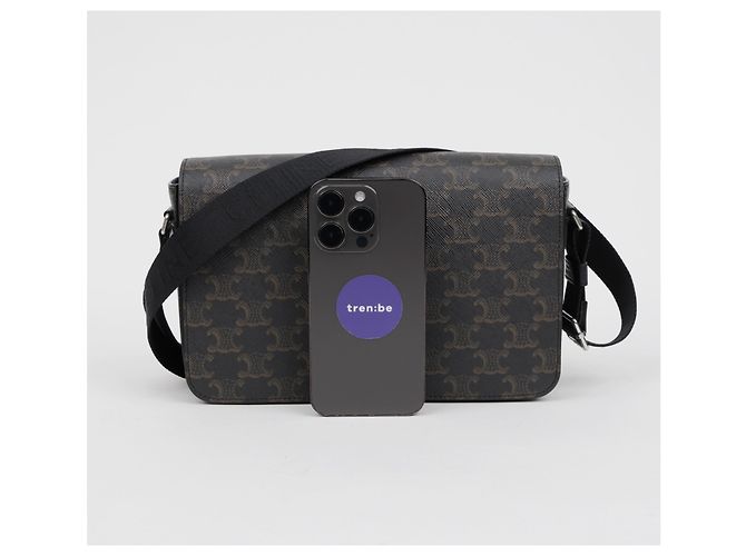 Céline Saco tiracolo messenger com aba - vista 11