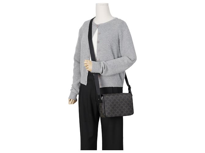 Céline Saco tiracolo messenger com aba - vista 14