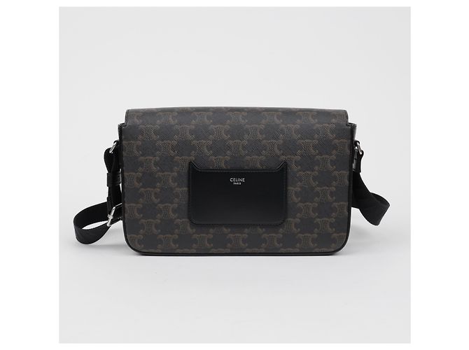 Céline Saco tiracolo messenger com aba - vista 3