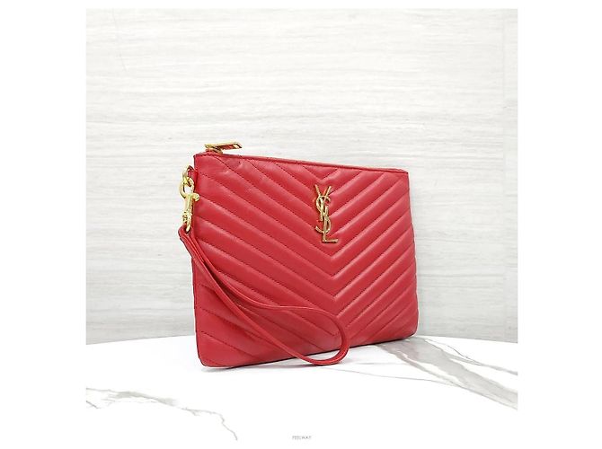 Autre Marque Clutch Cassandra Matelassé Rosso - vista 4