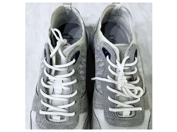 Dior Baskets Runner en daim gris - vue 2