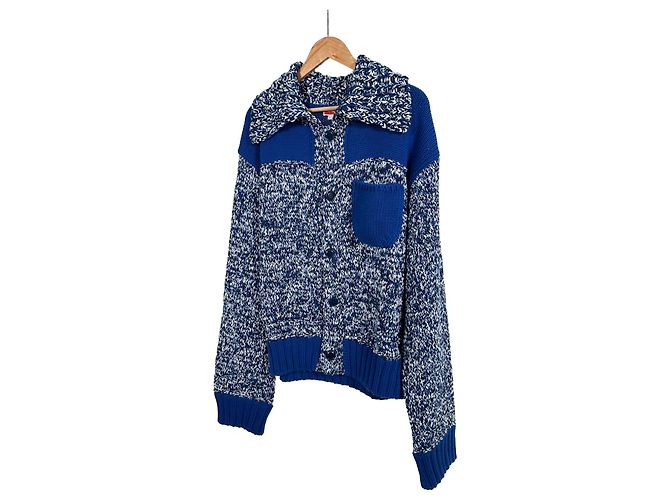 Kenzo Fisherman Logo Strickcardigan Blue - Ansicht 2
