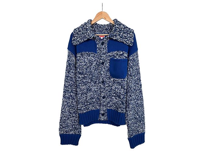 Kenzo Fisherman Logo Strickcardigan Blue - Ansicht 3