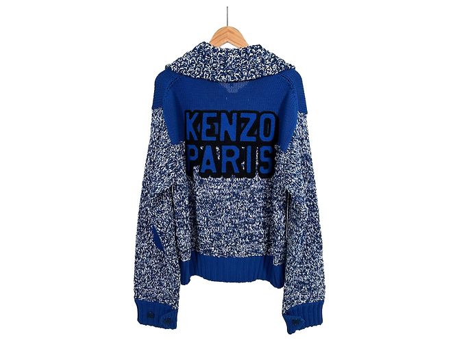 Kenzo Fisherman Logo Strickcardigan Blue - Ansicht 4