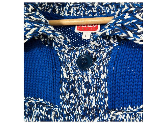 Kenzo Fisherman Logo Strickcardigan Blue - Ansicht 5