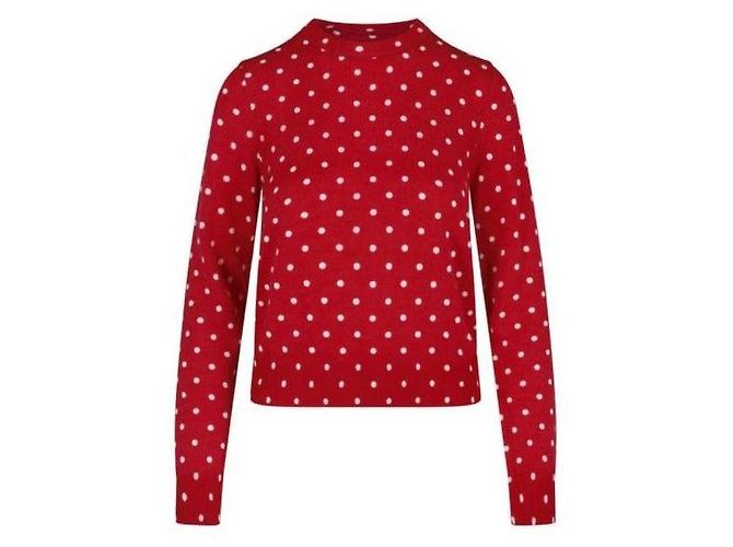 Comme Des Garcons Jersey de lã com malha de padrão de bolinhas estampado - vista 4