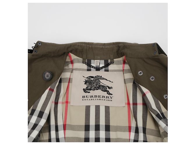 Burberry Chaqueta corta trench de algodón caqui - vista 13