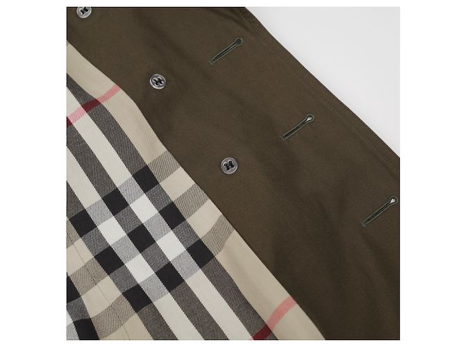 Burberry Chaqueta corta trench de algodón caqui - vista 15