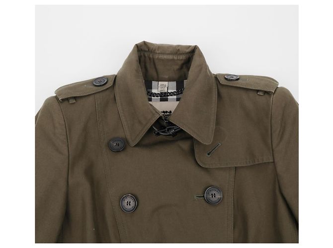 Burberry Chaqueta corta trench de algodón caqui - vista 3