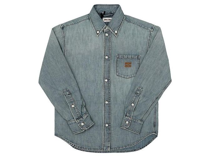 Miu Miu Camicia in denim chambray da donna - vista 3