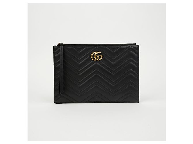 Gucci Gesteppte Leder-Clutch Schwarz - Ansicht 2