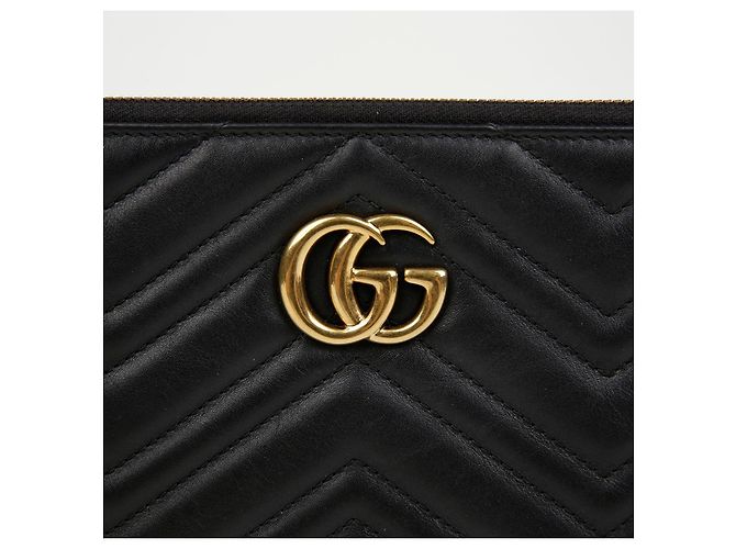 Gucci Gesteppte Leder-Clutch Schwarz - Ansicht 3