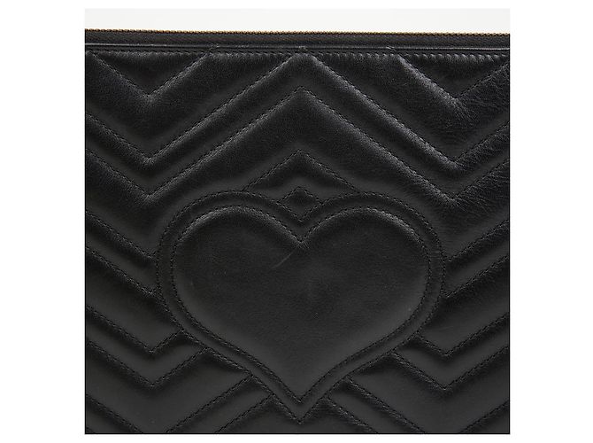 Gucci Gesteppte Leder-Clutch Schwarz - Ansicht 6