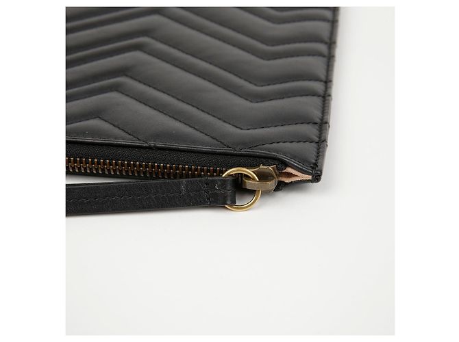 Gucci Gesteppte Leder-Clutch Schwarz - Ansicht 9