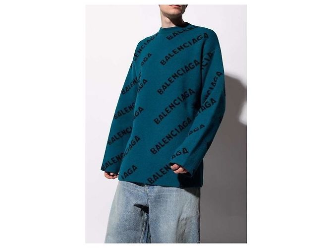 Balenciaga Oversized Multi Logo Knit - view 8