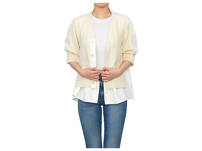 Sacai Kurzarm-Denim-Cardigan für Damen - Ansicht 7