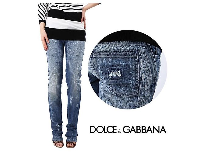 Dolce & Gabbana Pantalones de denim rectos con parche oculto - vista 10