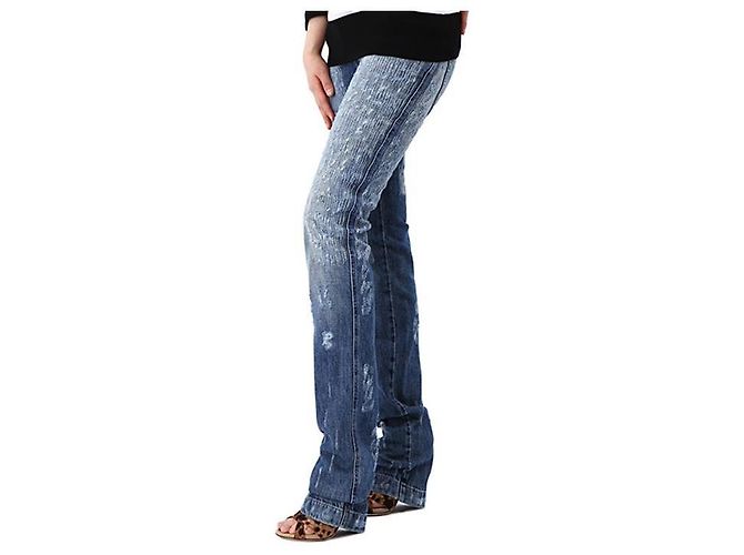 Dolce & Gabbana Pantalones de denim rectos con parche oculto - vista 12
