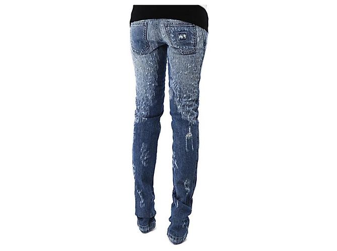 Dolce & Gabbana Pantalones de denim rectos con parche oculto - vista 13