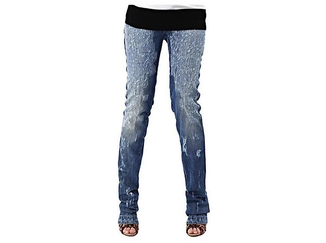 Dolce & Gabbana Pantalones de denim rectos con parche oculto - vista 2
