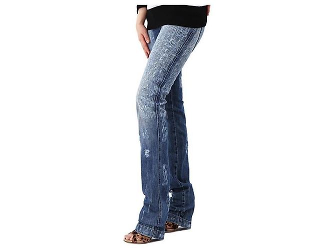 Dolce & Gabbana Pantalones de denim rectos con parche oculto - vista 3