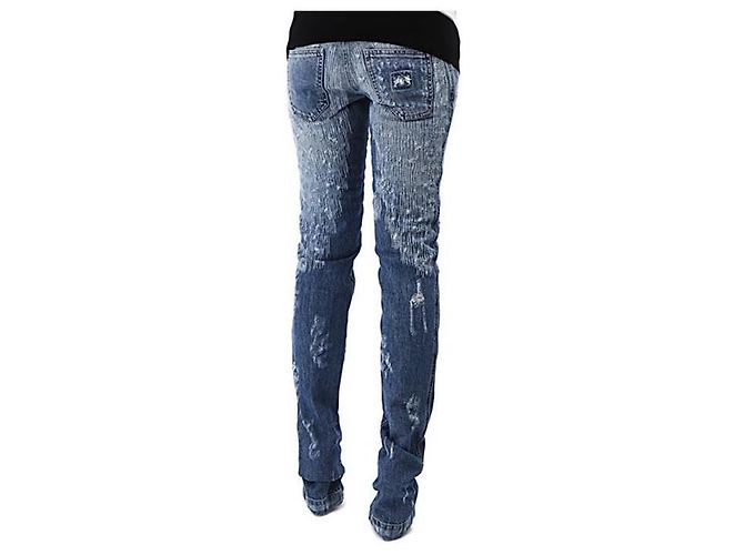 Dolce & Gabbana Pantalones de denim rectos con parche oculto - vista 4