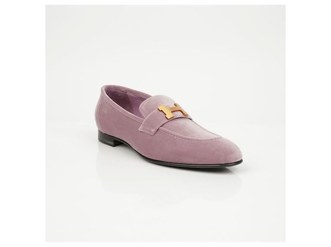 Mocassini Hermès Marrone Velluto - vista 2