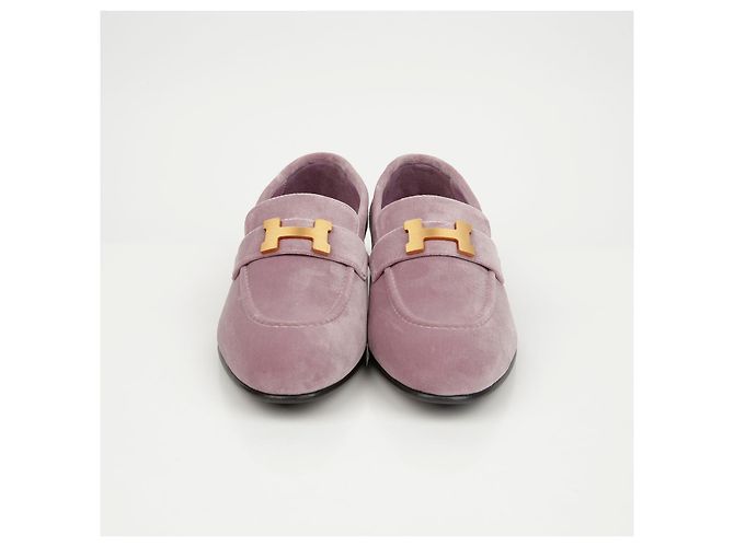 Mocassini Hermès Marrone Velluto - vista 4