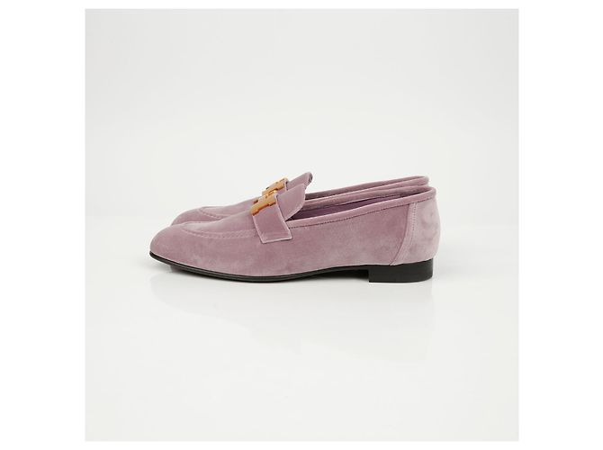 Mocassini Hermès Marrone Velluto - vista 5