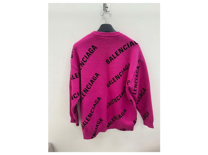 Balenciaga Unisex Multi-Logo Pink Knit XS - Ansicht 2