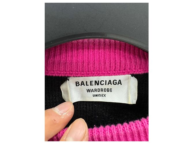 Balenciaga Unisex Multi-Logo Pink Knit XS - Ansicht 3
