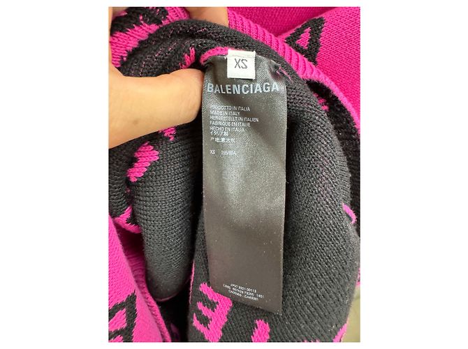 Balenciaga Unisex Multi-Logo Pink Knit XS - Ansicht 4