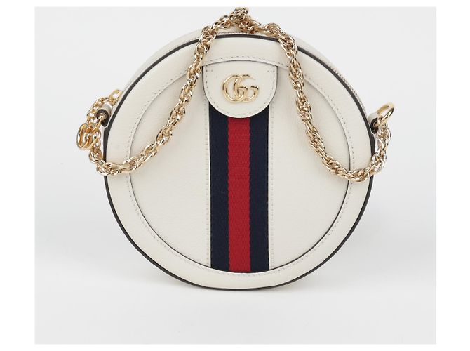 Gucci Borsa a tracolla mini Ophidia GG Round Chain White - vista 2