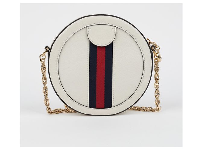 Gucci Borsa a tracolla mini Ophidia GG Round Chain White - vista 4