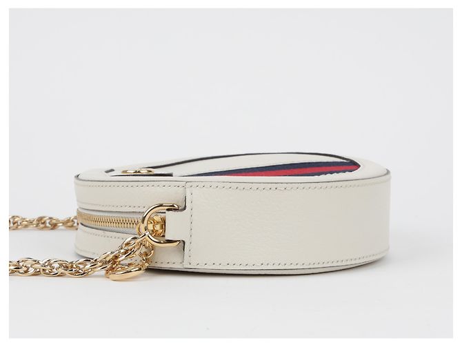 Gucci Borsa a tracolla mini Ophidia GG Round Chain White - vista 5