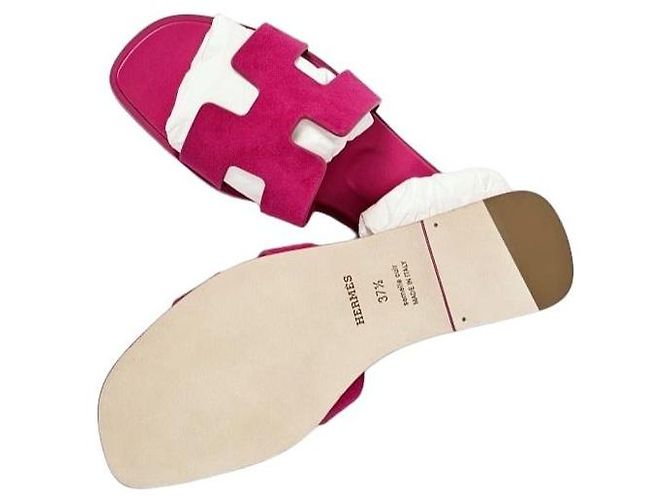 Hermès Sandales et mules pour femmes en cuir de chèvre suédé - vue 10
