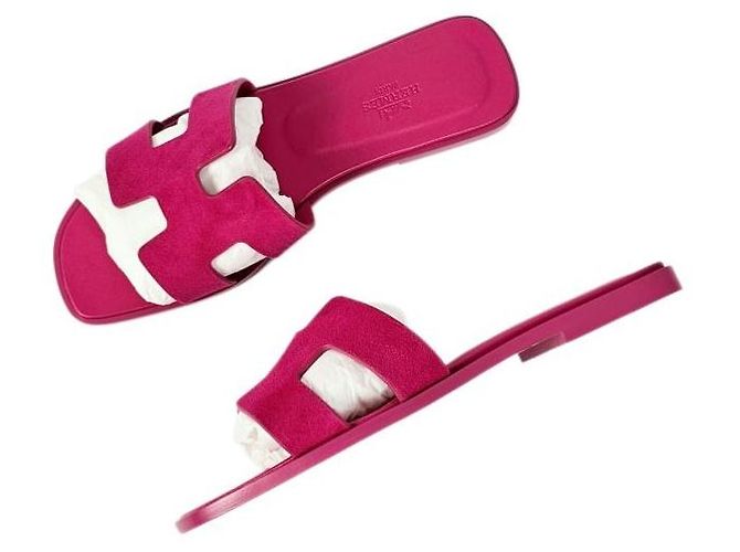 Hermès Sandales et mules pour femmes en cuir de chèvre suédé - vue 6