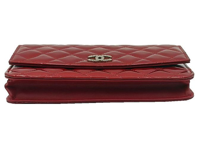 Chanel Borsa a tracolla WOC Wallet on Chain in vernice rossa - vista 7