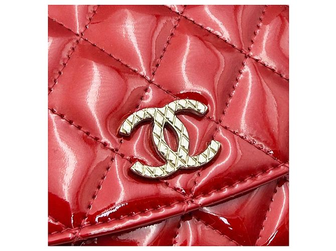 Chanel Borsa a tracolla WOC Wallet on Chain in vernice rossa - vista 8