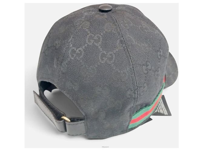 Gucci GG Canvas Black Web Baseball-Kappe - Ansicht 3