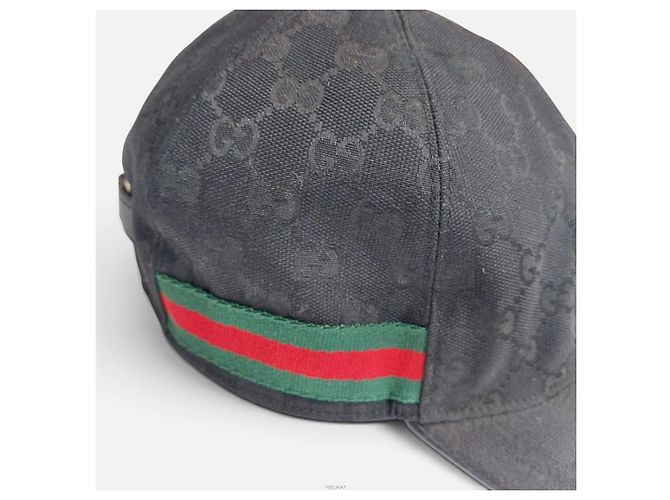 Gucci GG Canvas Black Web Baseball-Kappe - Ansicht 5