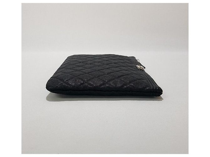 Chanel Boy Clutch Caviar New Medium Black Silver - vista 5