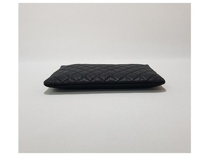 Chanel Boy Clutch Caviar New Medium Black Silver - vista 6