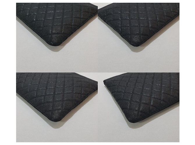Chanel Boy Clutch Caviar New Medium Black Silver - vista 7